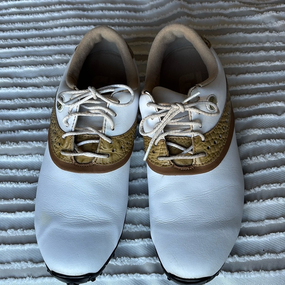 FootJoy Womens Lopro Collection Golf Shoes White/Tan